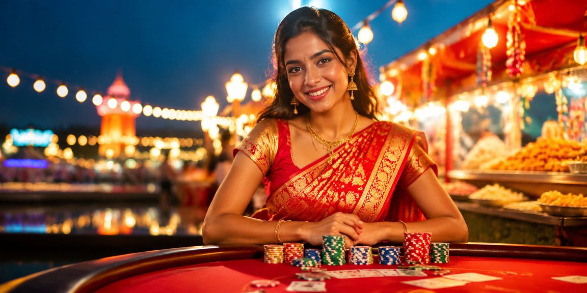 Traditional Andar Bahar card game in Indian attire