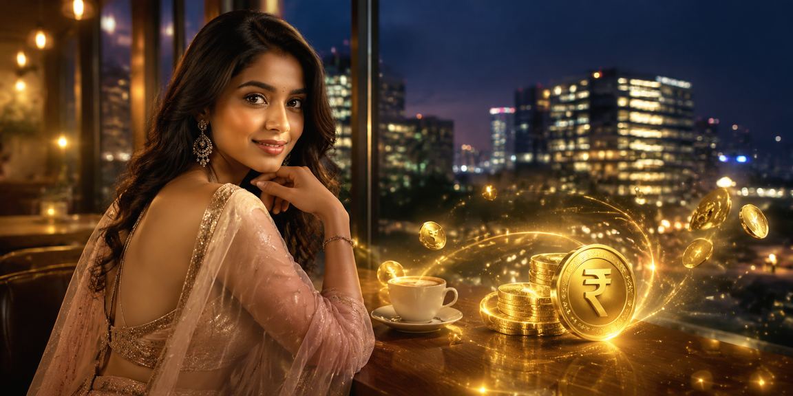 Casino chips and rupees symbolizing jackpots and rewards
